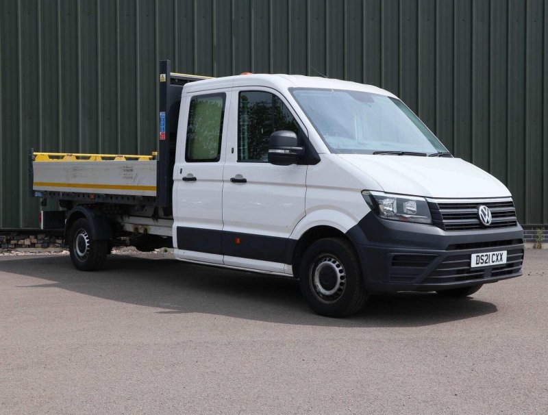VOLKSWAGEN CRAFTER 2.0TDI CR35 D/CAB LWB TIPPER 3 SEAT EU6